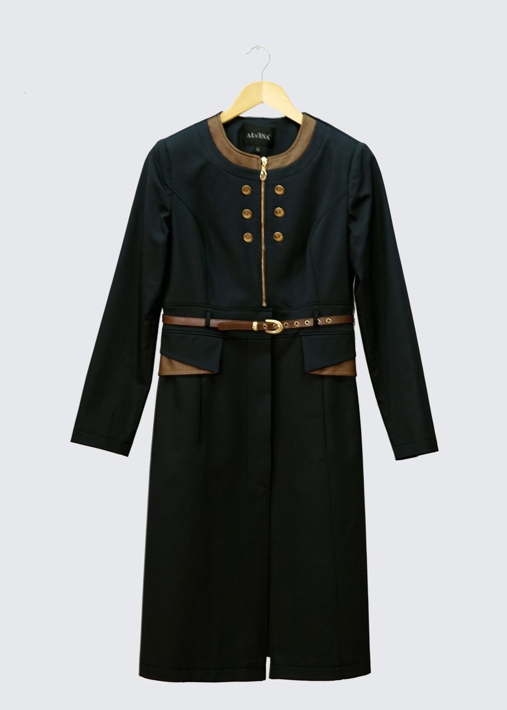 Tesettür giyim SİYAH 1312 TRENÇKOT