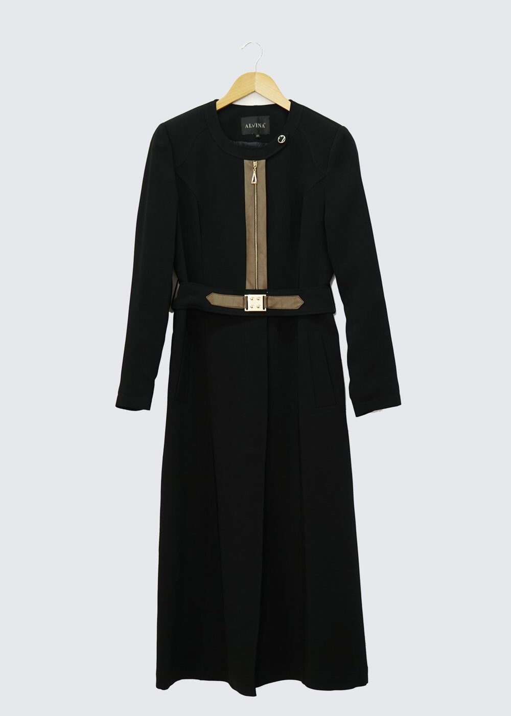 Tesettür giyim SİYAH FERMUAR DETAYLI TRENÇKOT 1324 