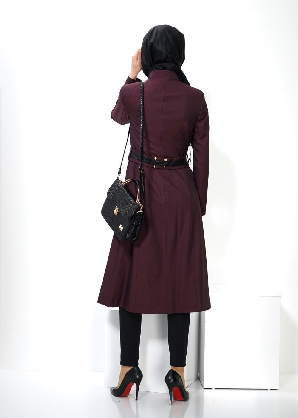 Tesettür giyim MÜRDÜM 1328 TRENÇKOT