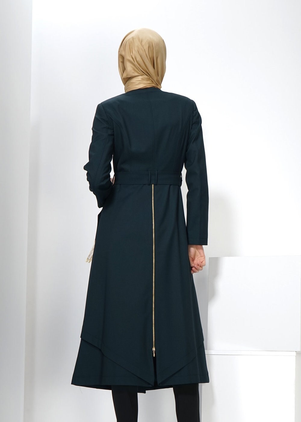 Tesettür giyim YEŞİL 1352 TRENÇKOT
