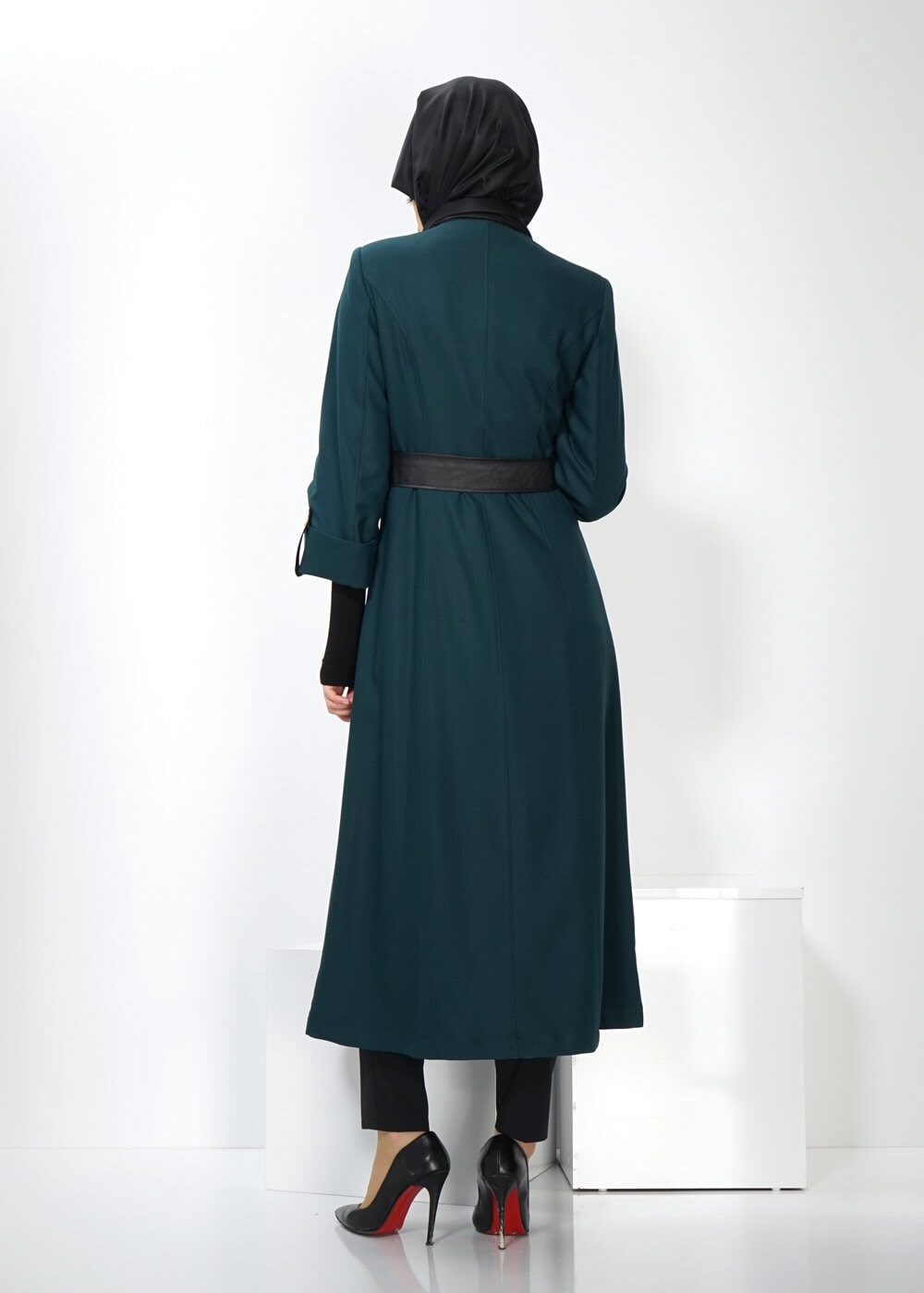 Tesettür giyim YEŞİL 1353 TRENÇKOT