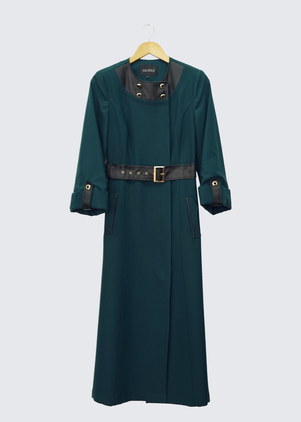 Tesettür giyim YEŞİL 1353 TRENÇKOT