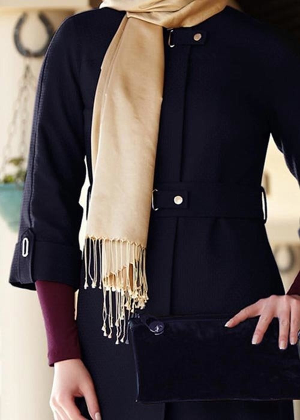 Tesettür giyim LACİVERT 1364 TRENÇKOT