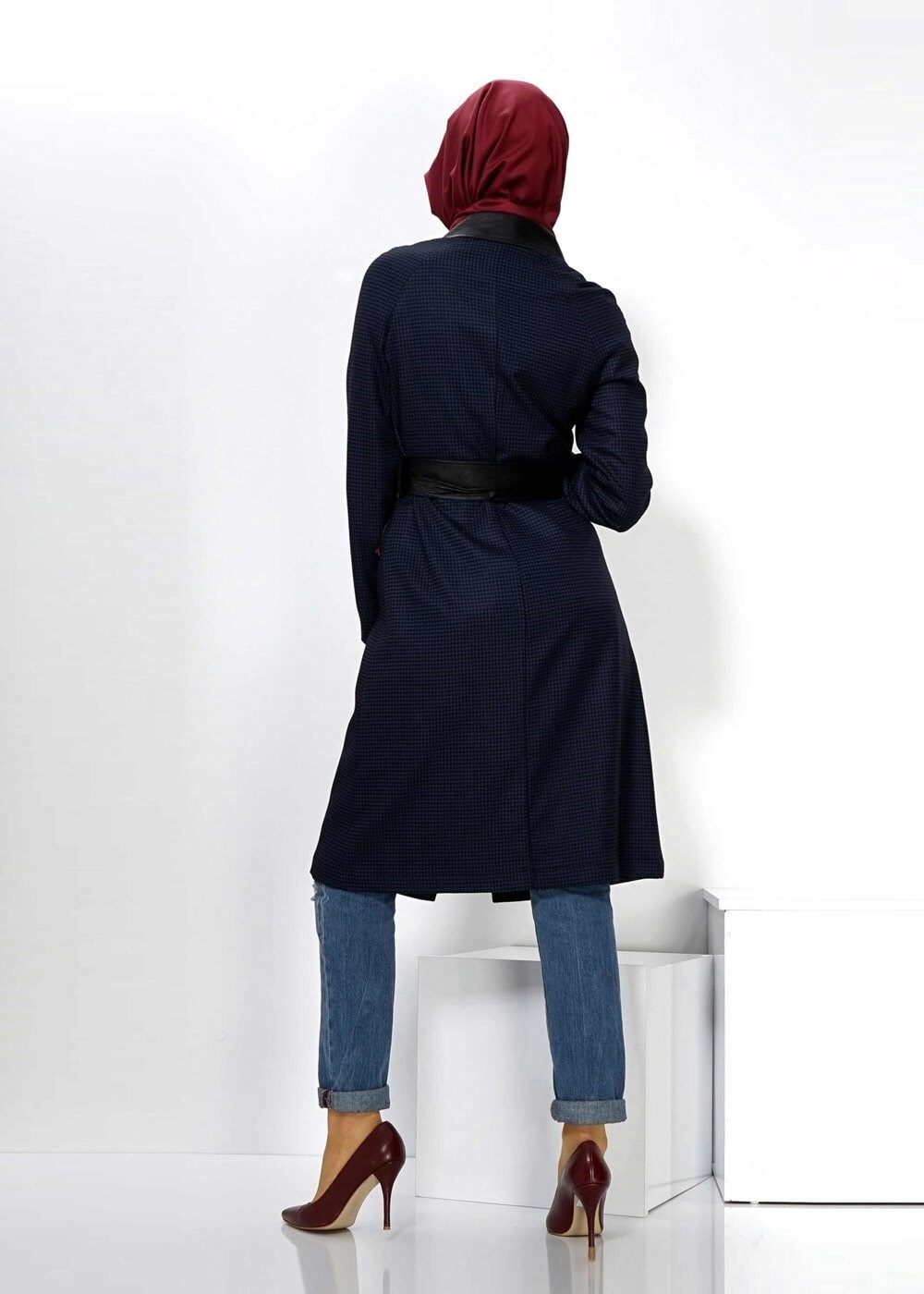 Tesettür giyim SİYAH 1375 TRENÇKOT