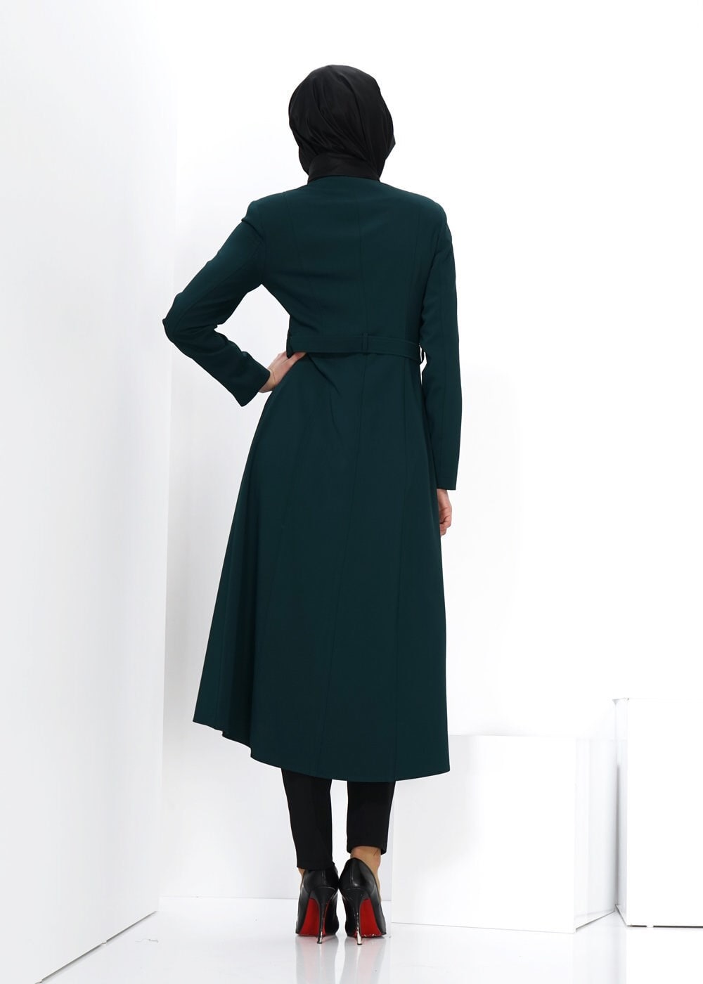 Tesettür giyim YEŞİL 1376 TRENÇKOT