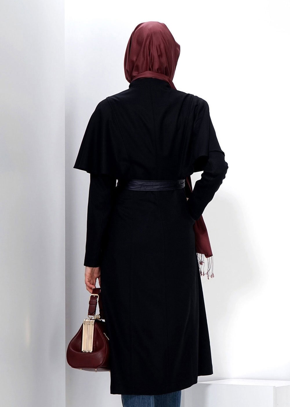 Tesettür giyim LACİVERT 1380 TRENÇKOT