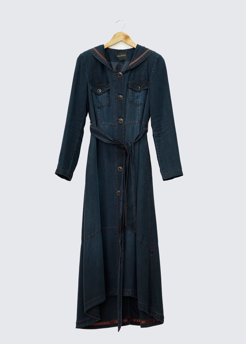 Tesettür giyim LACİVERT 1388 TRENÇKOT