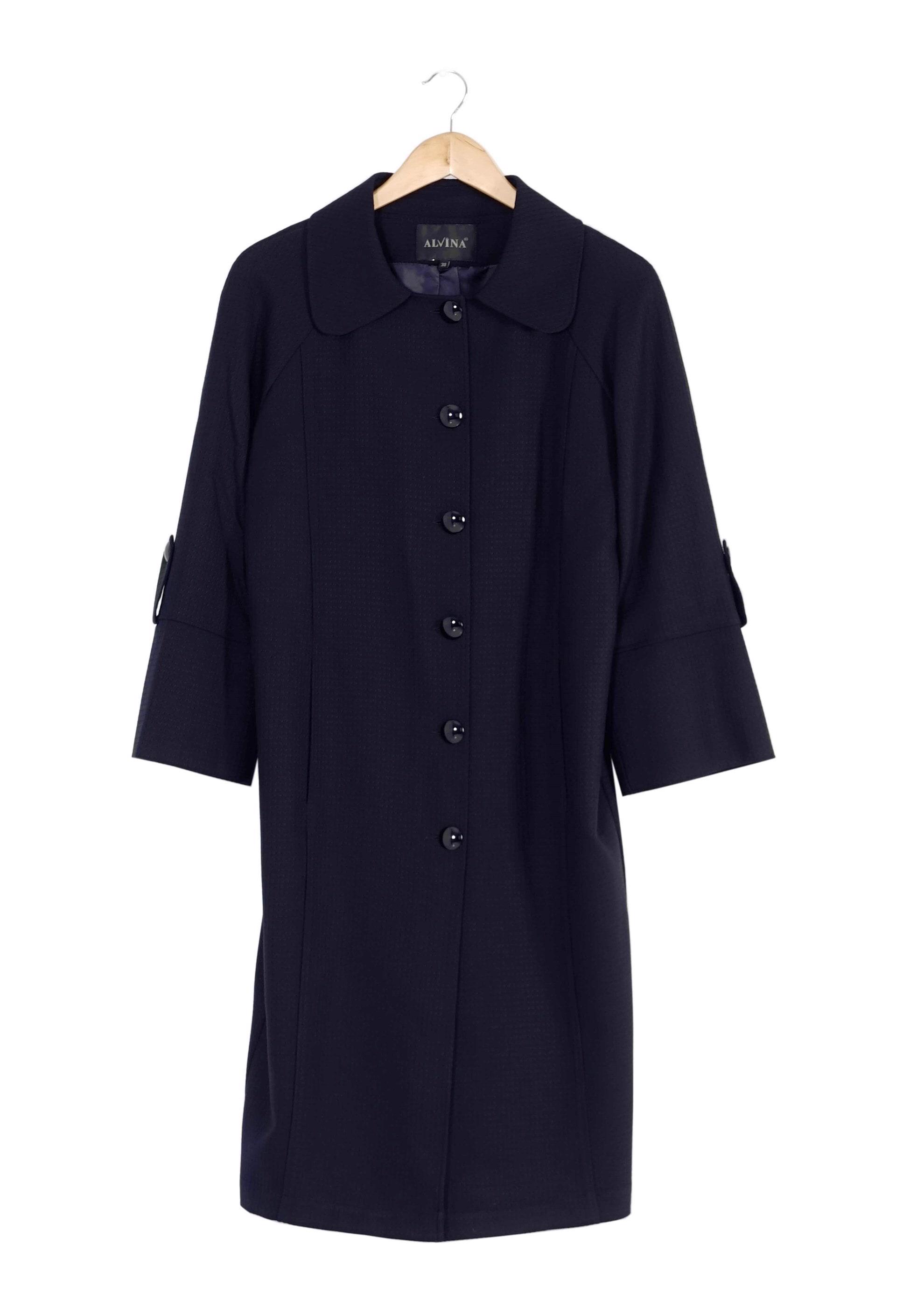 Tesettür giyim LACİVERT DÜĞMELİ CEPLİ TRENÇKOT 1390