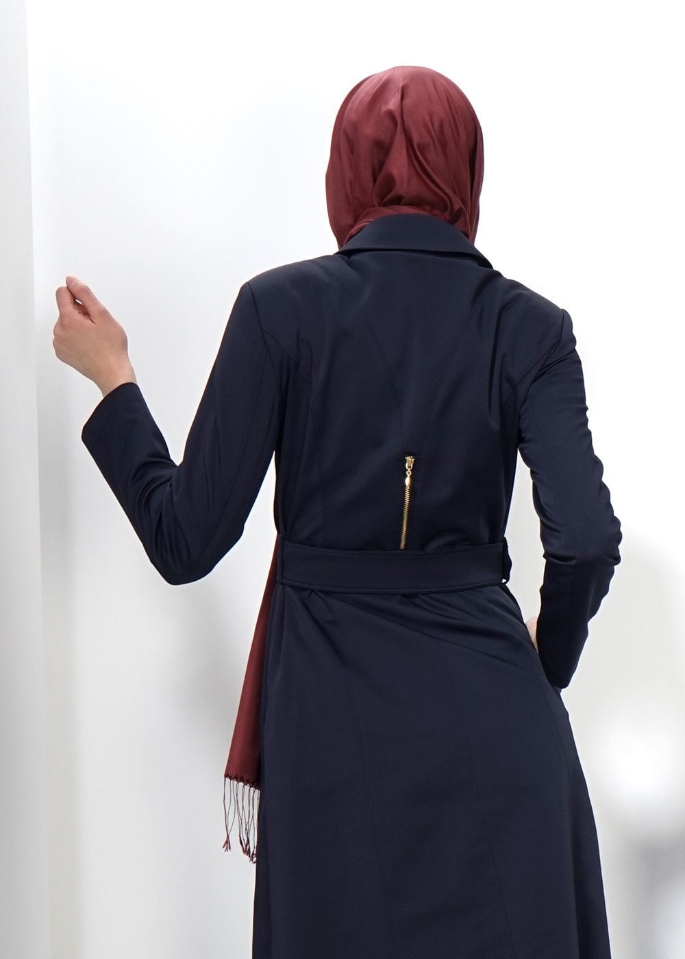 Tesettür giyim LACİVERT 1393 TRENÇKOT