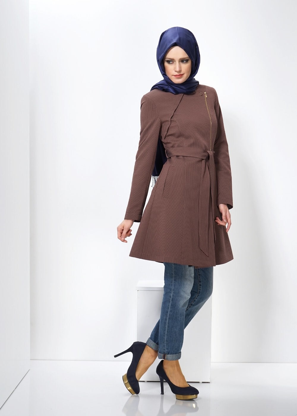 Tesettür giyim PUDRA 1396 BEGÜM 43580 TRENCH 36/42(38-40 )TEK42