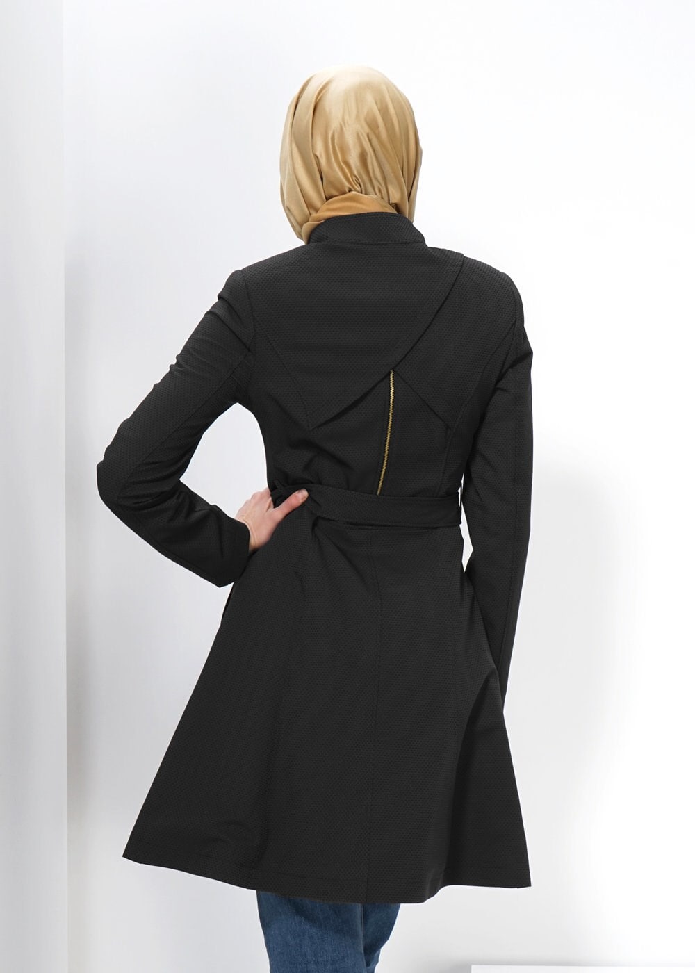 Tesettür giyim GRİ 1396 BEGÜM 43580 TRENCH 36/42(38-40 )TEK42