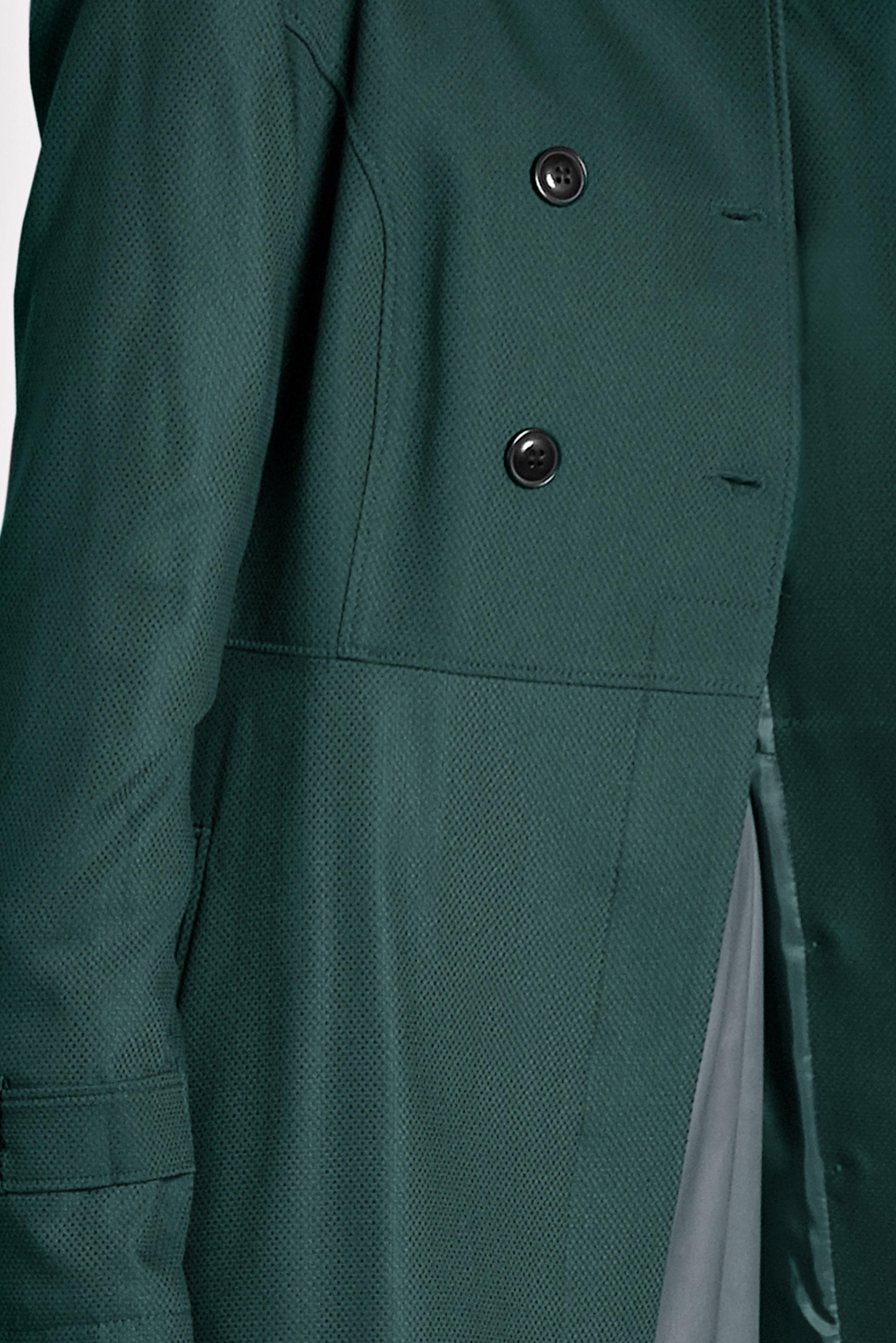 Tesettür giyim YEŞİL ETEĞİ VOLANLI TRENÇKOT 1405