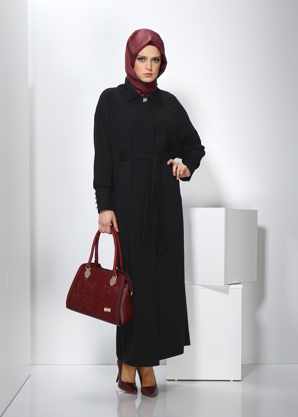 Tesettür giyim SİYAH 1406 PARDESÜ 