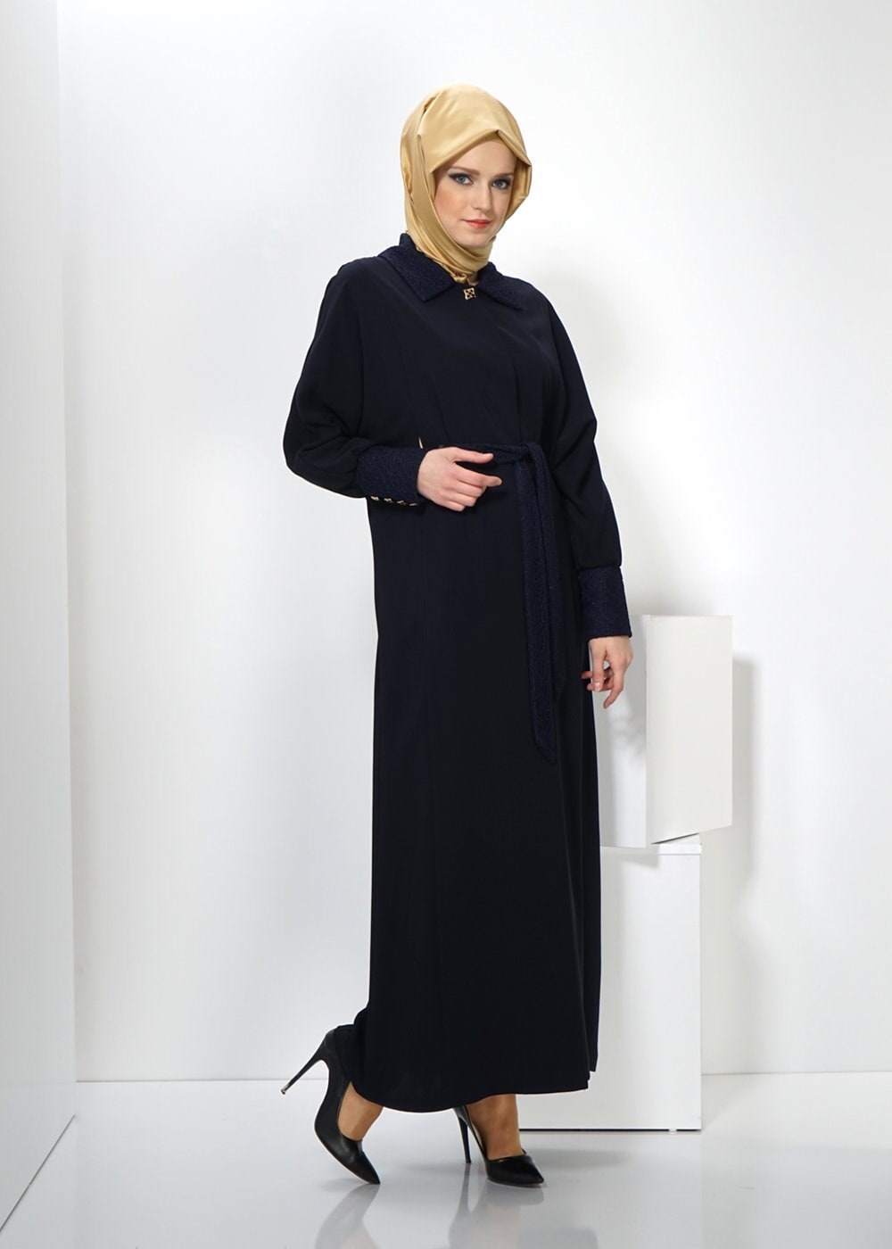 Tesettür giyim LACİVERT 1406 PARDESÜ 