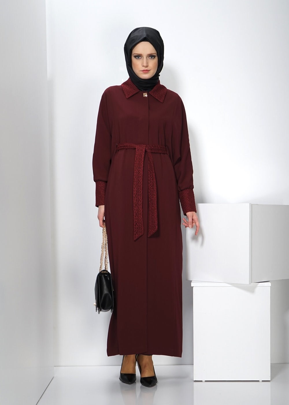 Tesettür giyim BORDO 1406 PARDESÜ 