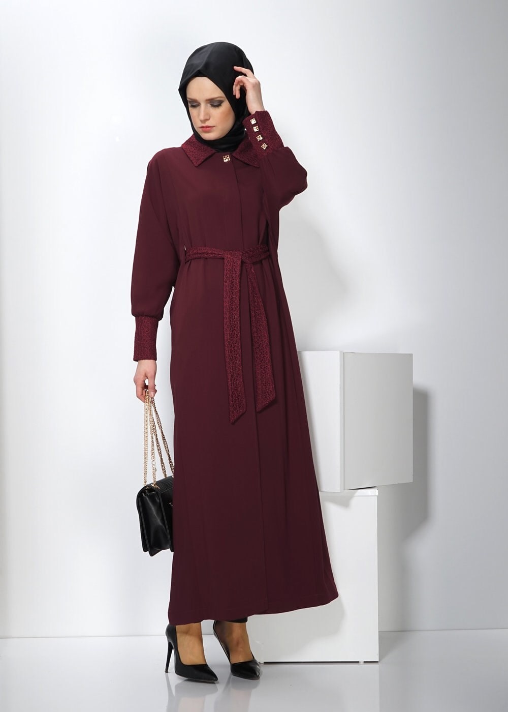 Tesettür giyim BORDO 1406 PARDESÜ 