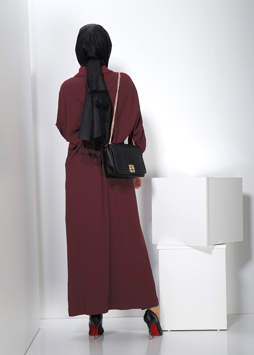 Tesettür giyim BORDO 1406 PARDESÜ 