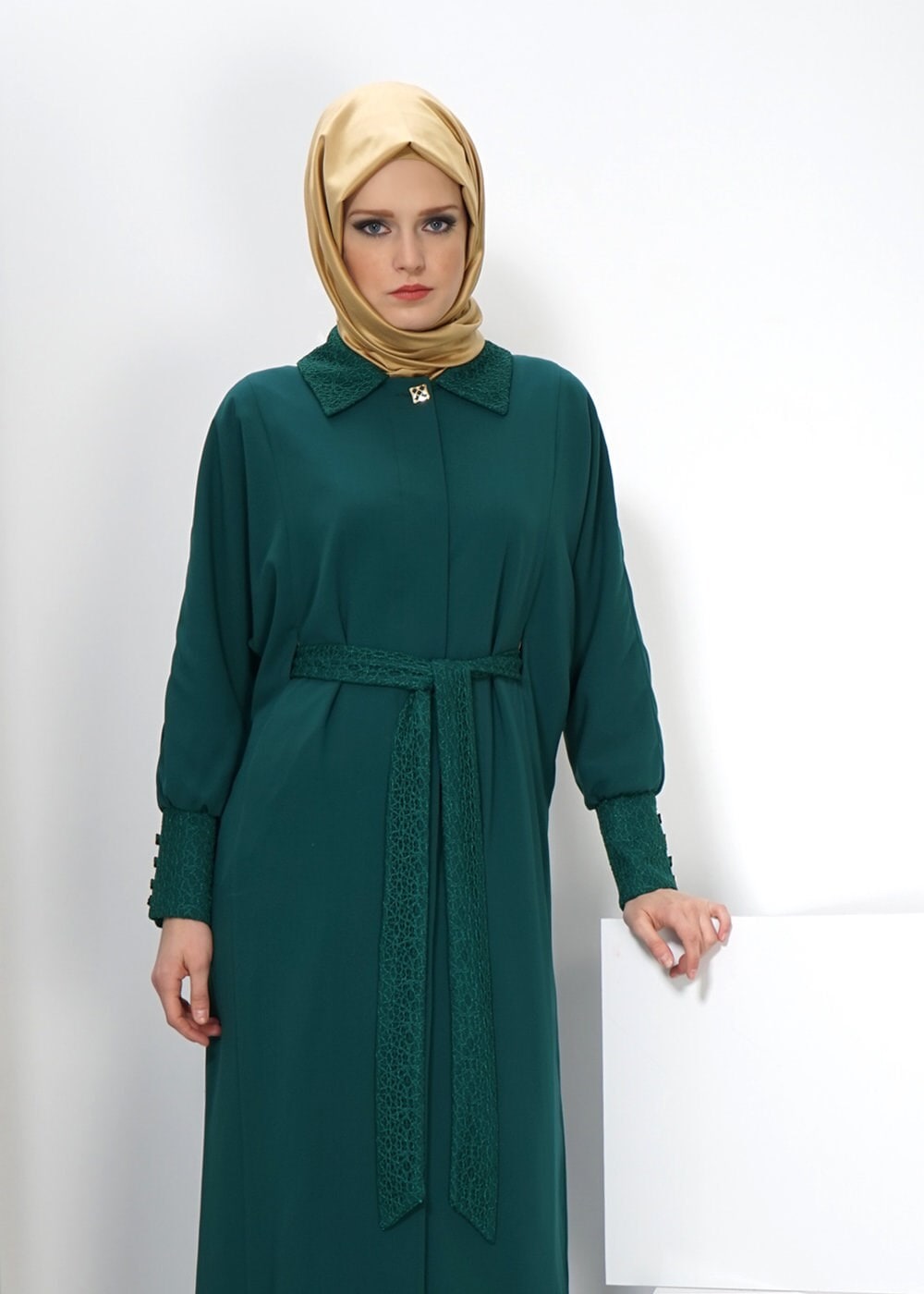 Tesettür giyim YEŞİL 1406 PARDESÜ 