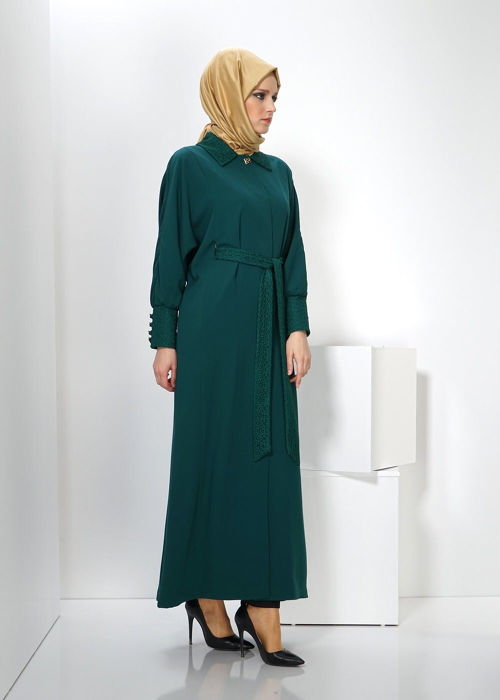 Tesettür giyim YEŞİL 1406 PARDESÜ 