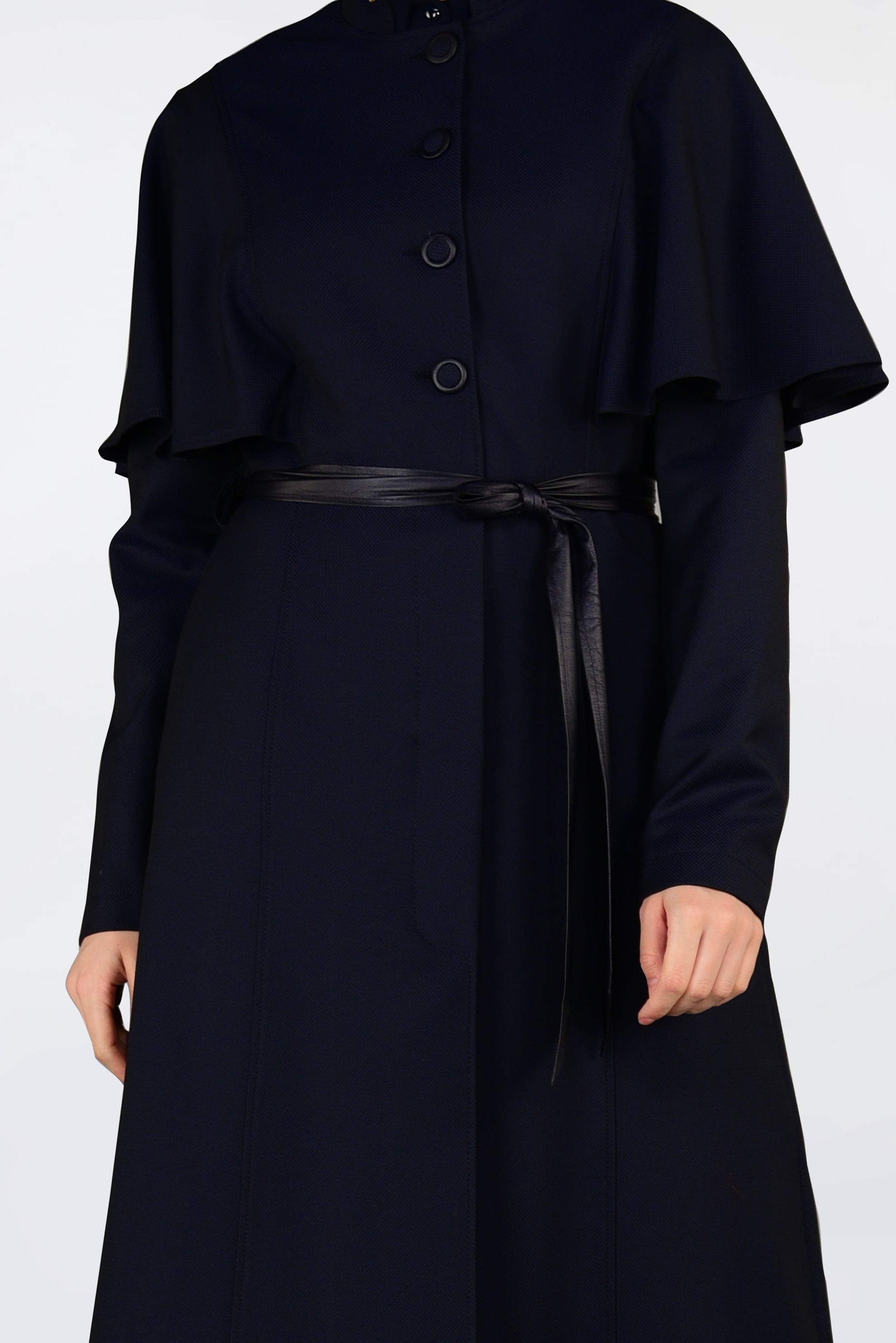 Tesettür giyim LACİVERT 1380-1 TRENÇKOT