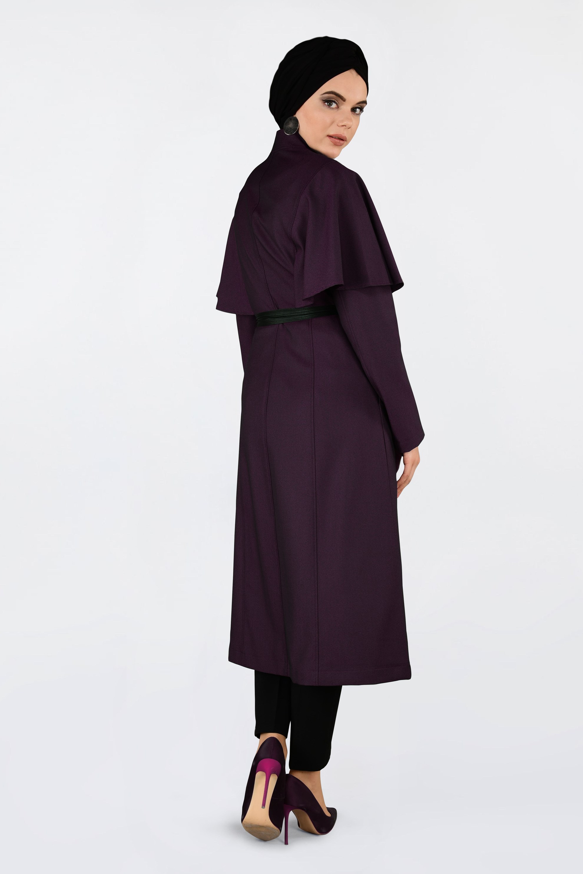 Tesettür giyim MÜRDÜM 1380-1 TRENÇKOT