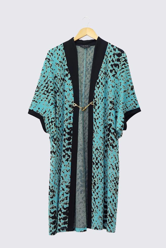 Vêtements hijab BLEU GILET EN TRICOT AGRAFE À DEVANT 2436  - ALVİNA