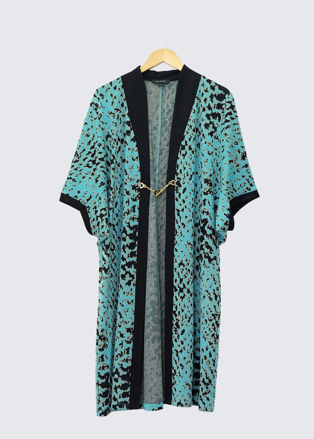 Vêtements hijab BLEU GILET EN TRICOT AGRAFE À DEVANT 2436 