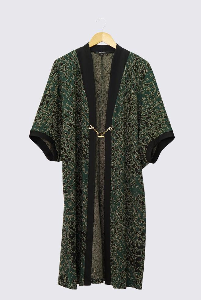 Vêtements hijab VERT GILET EN TRICOT AGRAFE À DEVANT 2436  - ALVİNA