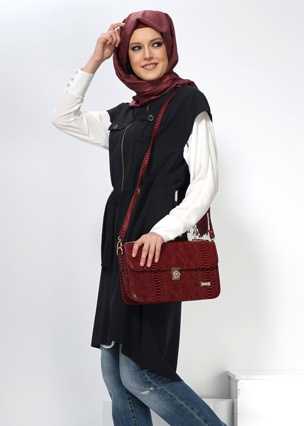 Tesettür giyim SİYAH 4489 YELEK