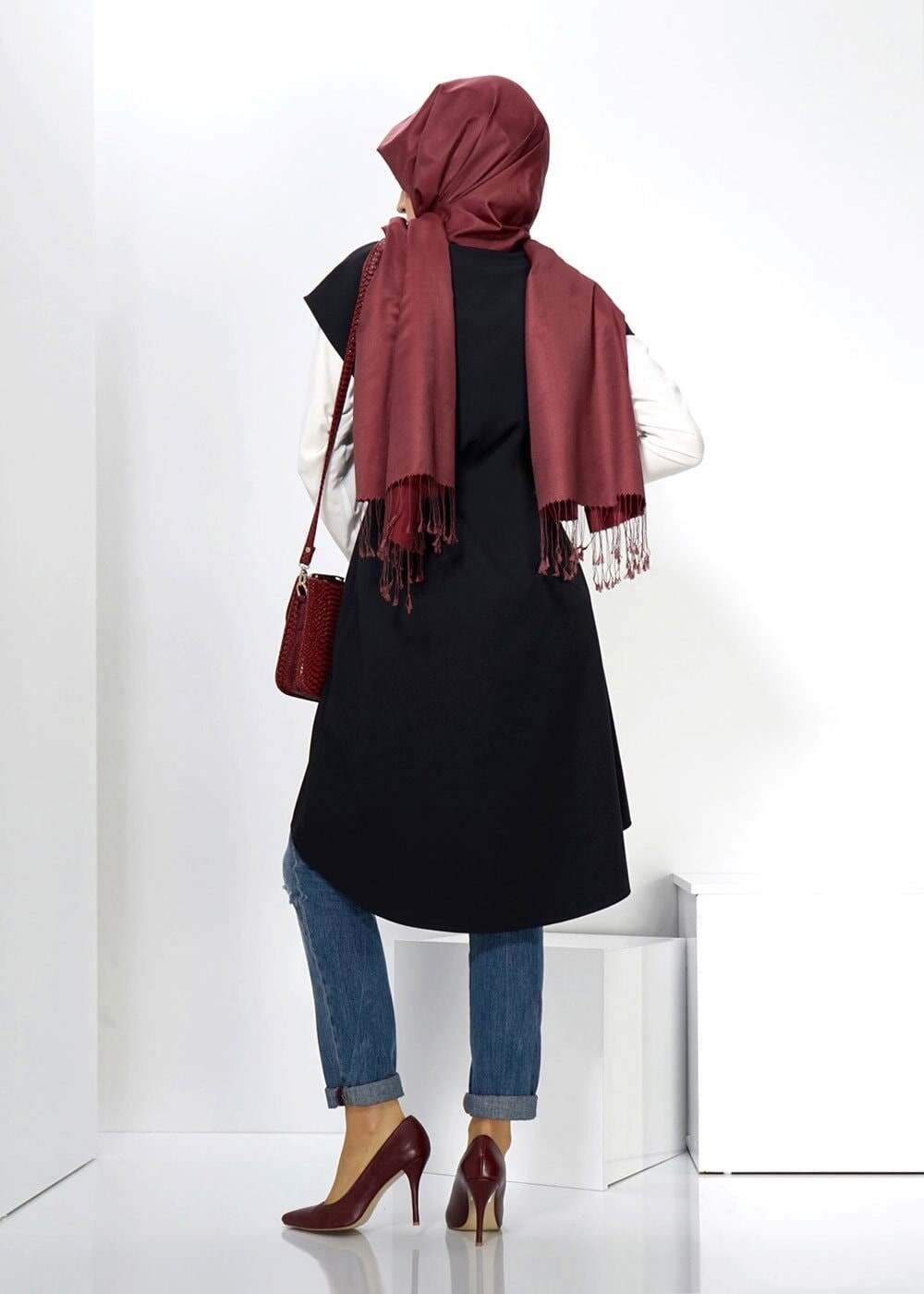 Tesettür giyim SİYAH 4489 YELEK