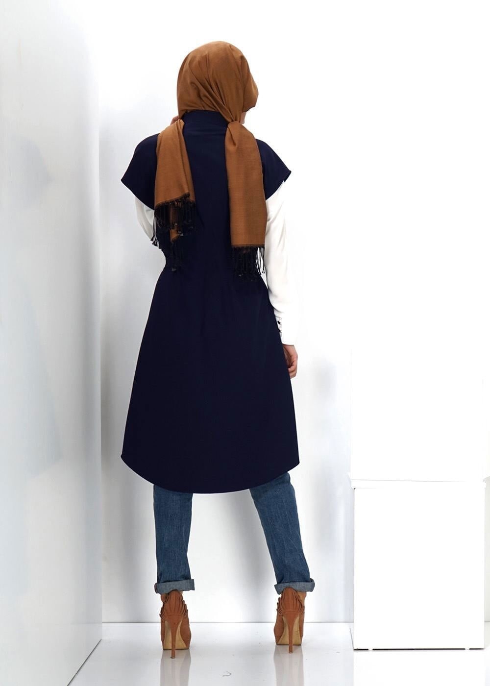 Tesettür giyim LACİVERT 4489 YELEK