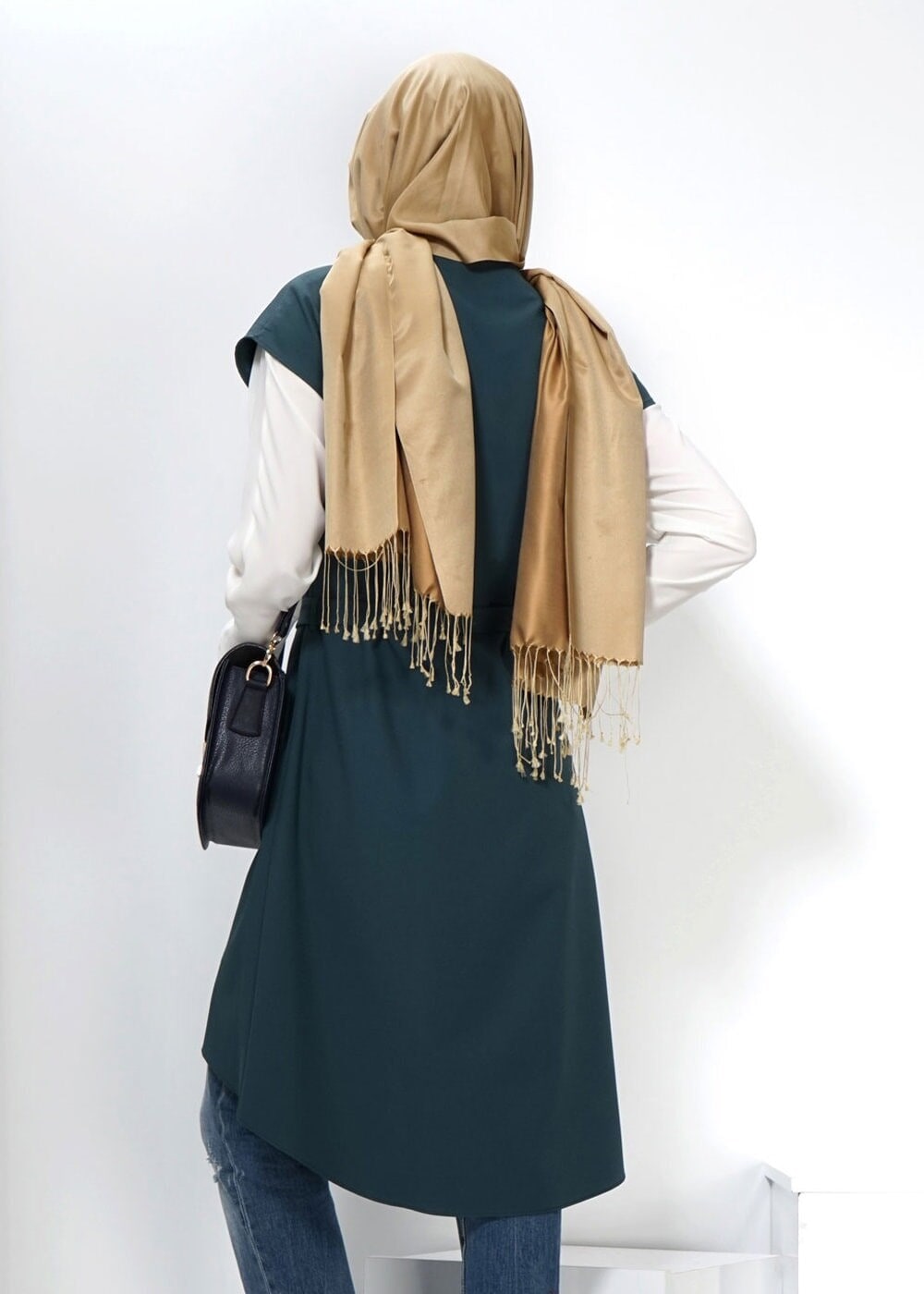 Tesettür giyim YEŞİL 4489 YELEK