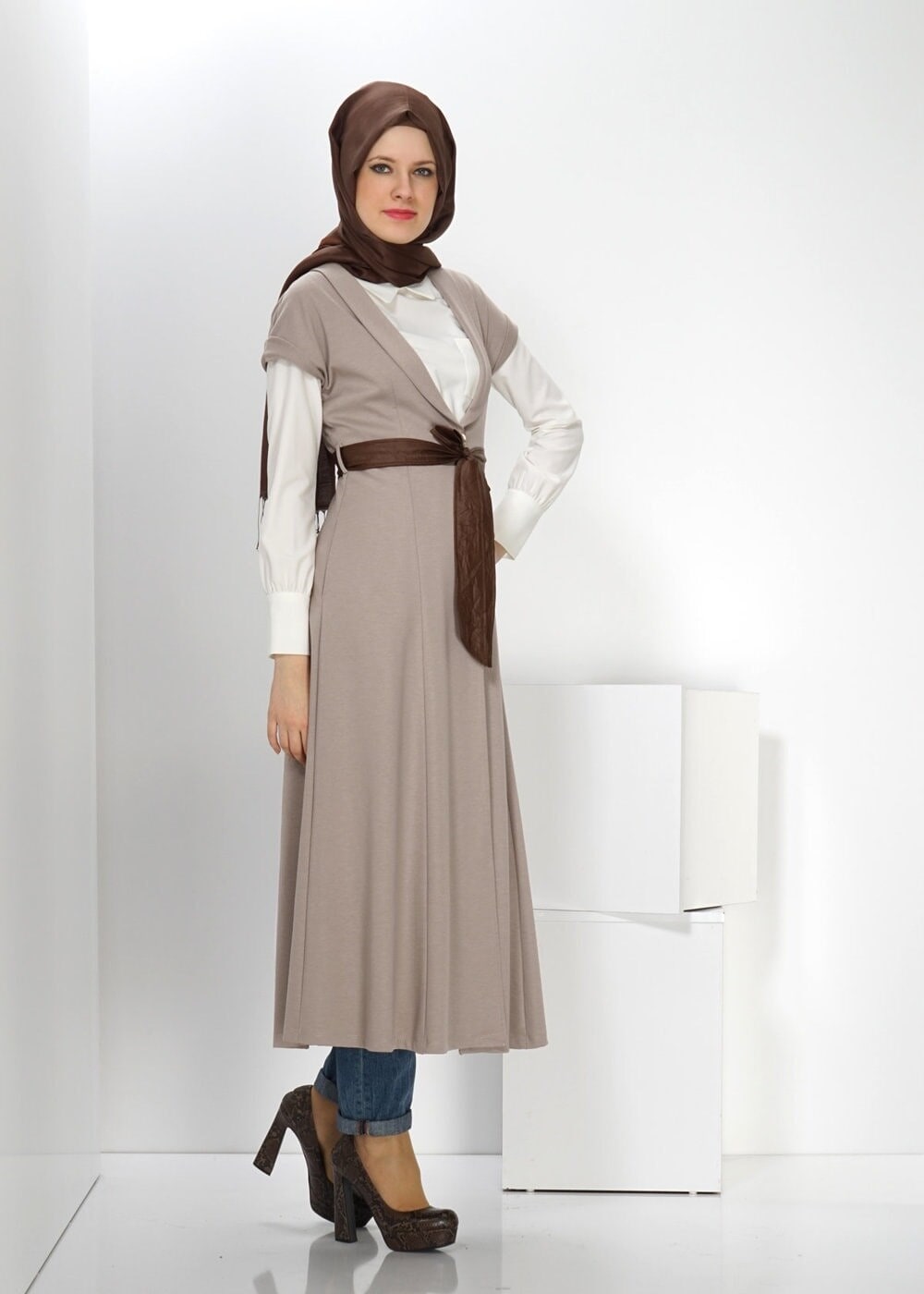 Tesettür giyim BEJ 4513 YELEK