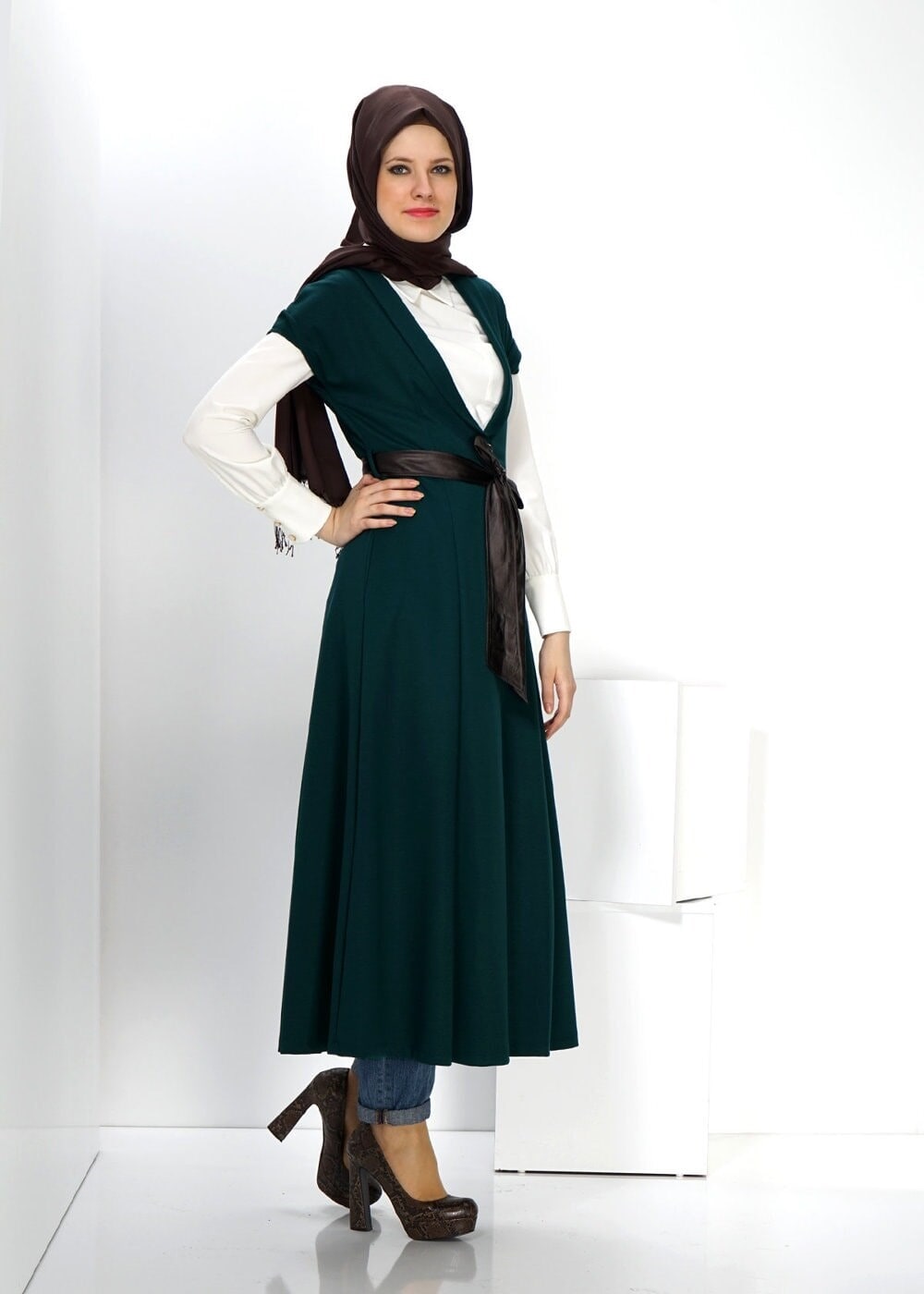 Tesettür giyim MAVİ 4513 YELEK