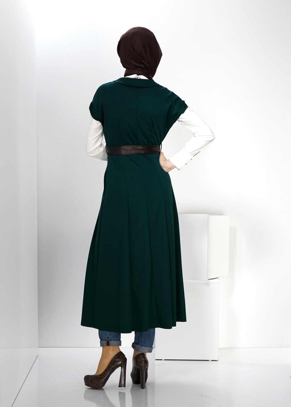 Tesettür giyim MAVİ 4513 YELEK