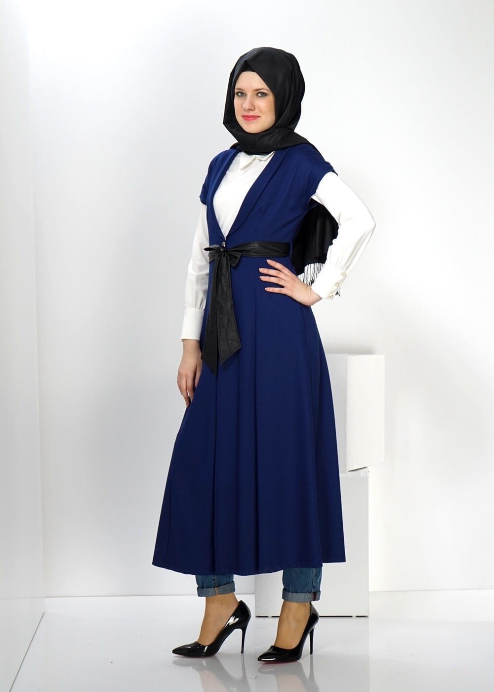 Tesettür giyim LACİVERT 4513 YELEK