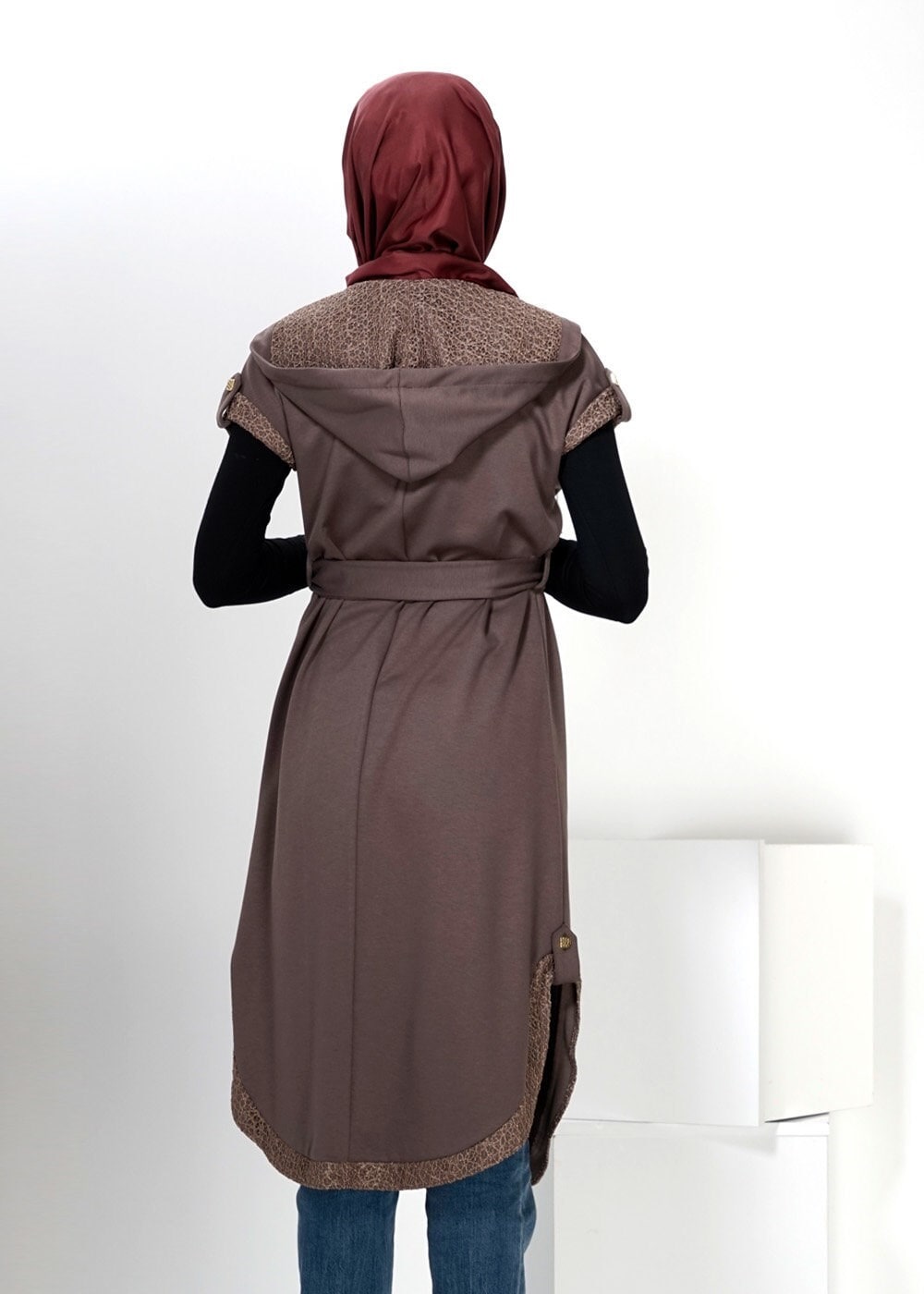 Tesettür giyim VİZON 4514 YELEK