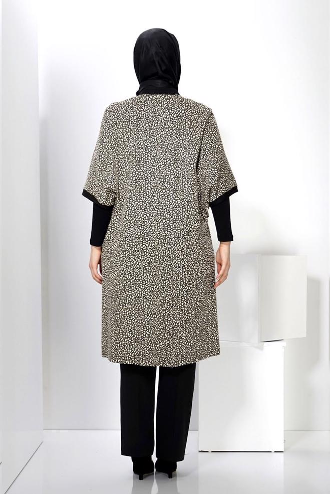 Vêtements hijab NOIR GILET EN BRILLANTE 2436-1  - ALVİNA