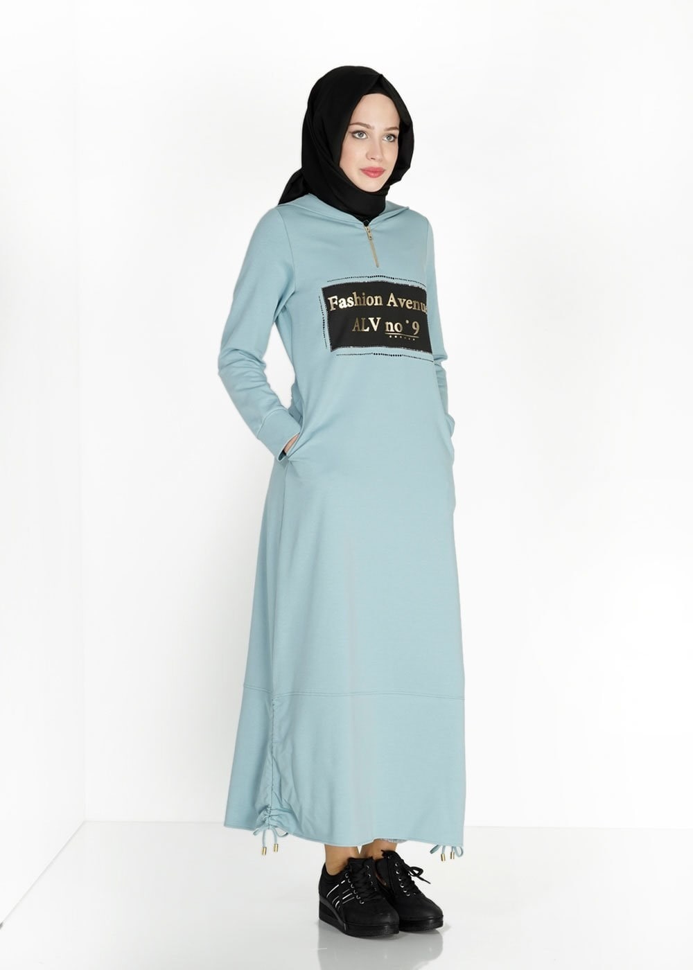 Tesettür giyim MAVİ 4751 Hilda  Eşofman Elbise