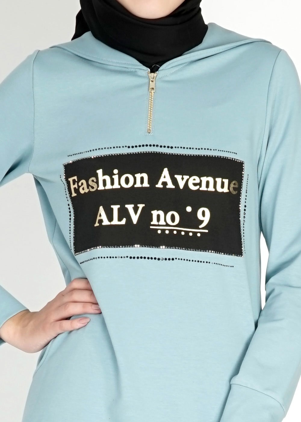 Tesettür giyim MAVİ 4751 Hilda  Eşofman Elbise