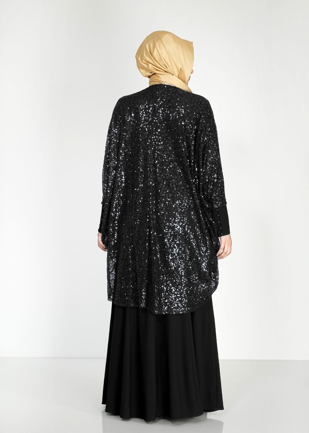Tesettür giyim SİYAH 5006 Camila 2li Tesettür Abiye