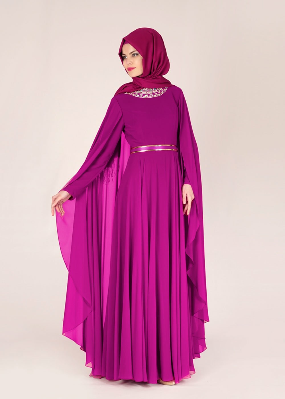 Tesettür giyim MOR 5012 New Multi Şifon Tesettür Abiye