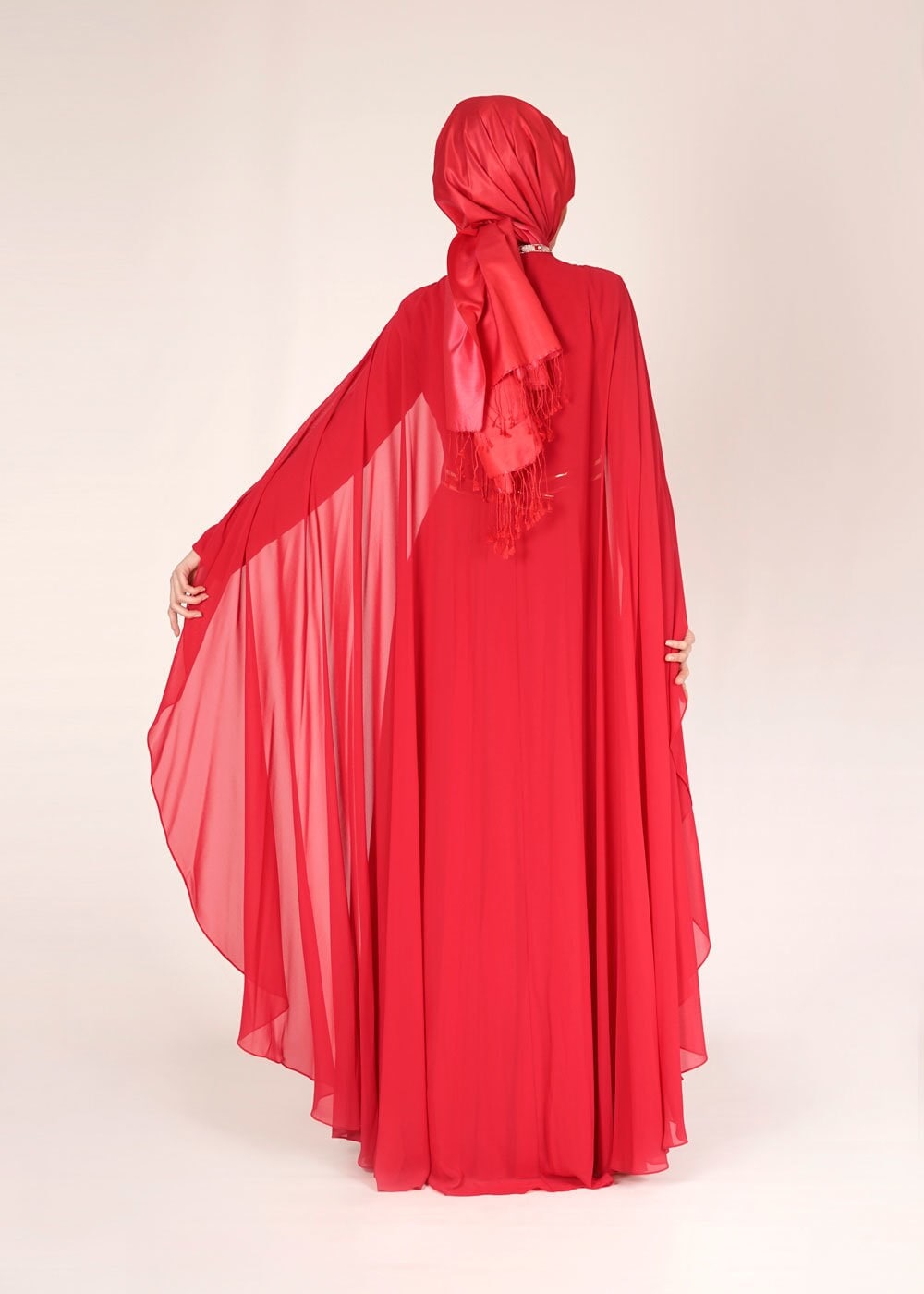 Tesettür giyim BORDO 5012 New Multi Şifon Tesettür Abiye