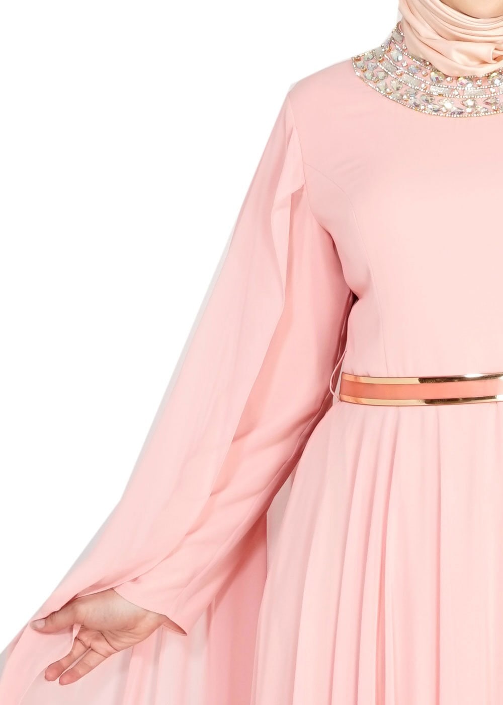 Tesettür giyim PUDRA 5013 New Multi Şifon Tesettür Abiye