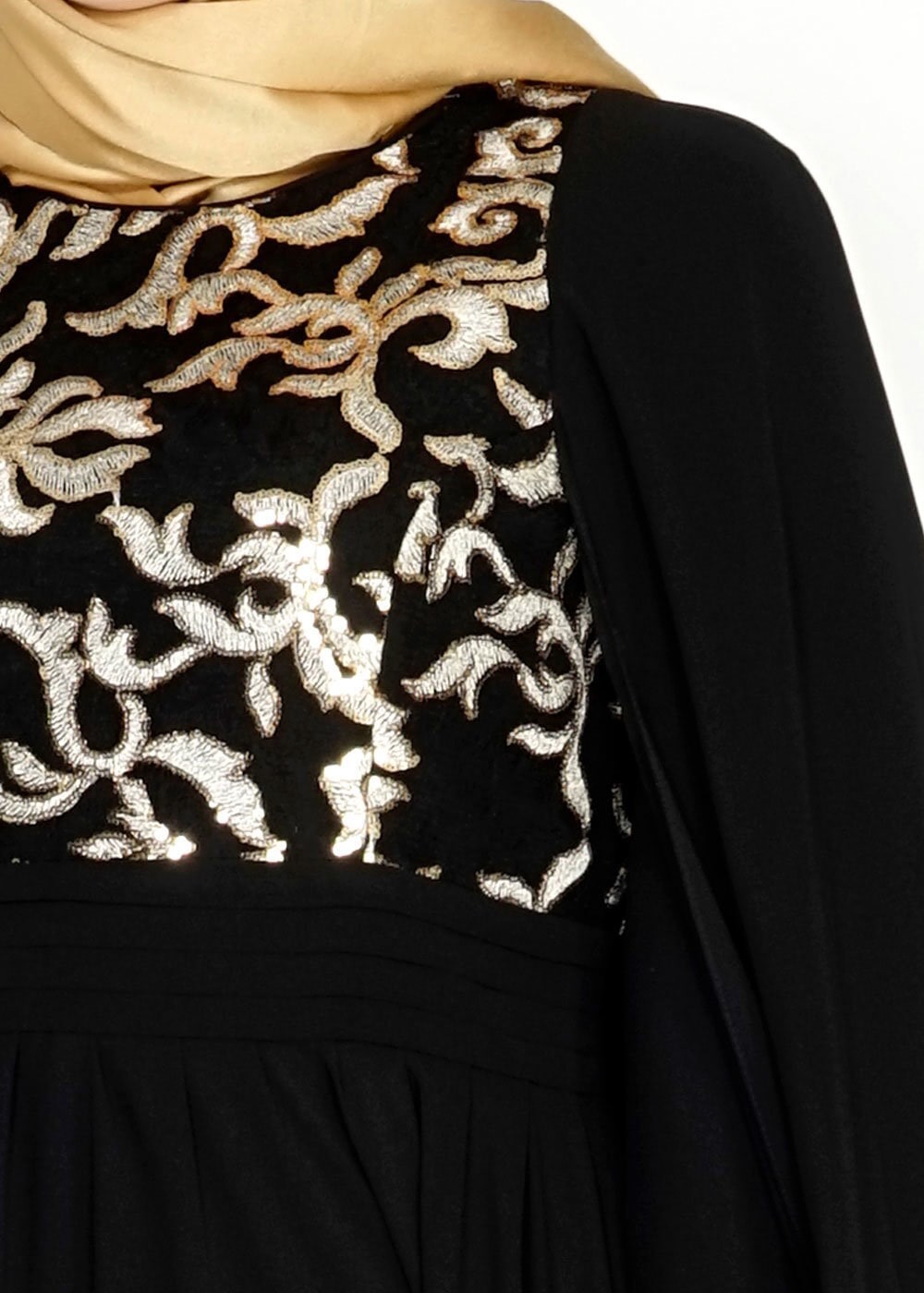 Tesettür giyim SİYAH 5015 New Multi Şifon Tesettür Abiye
