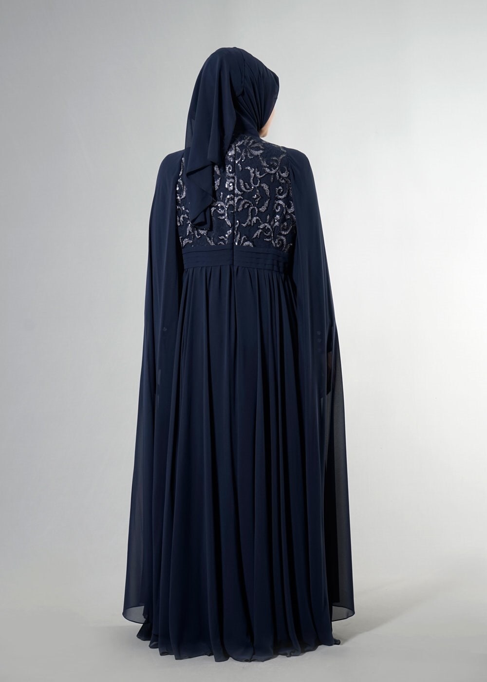 Tesettür giyim LACİVERT 5015 New Multi Şifon Tesettür Abiye