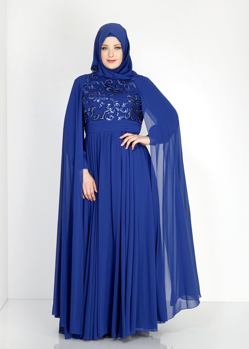 Tesettür giyim LACİVERT 5015 New Multi Şifon Tesettür Abiye