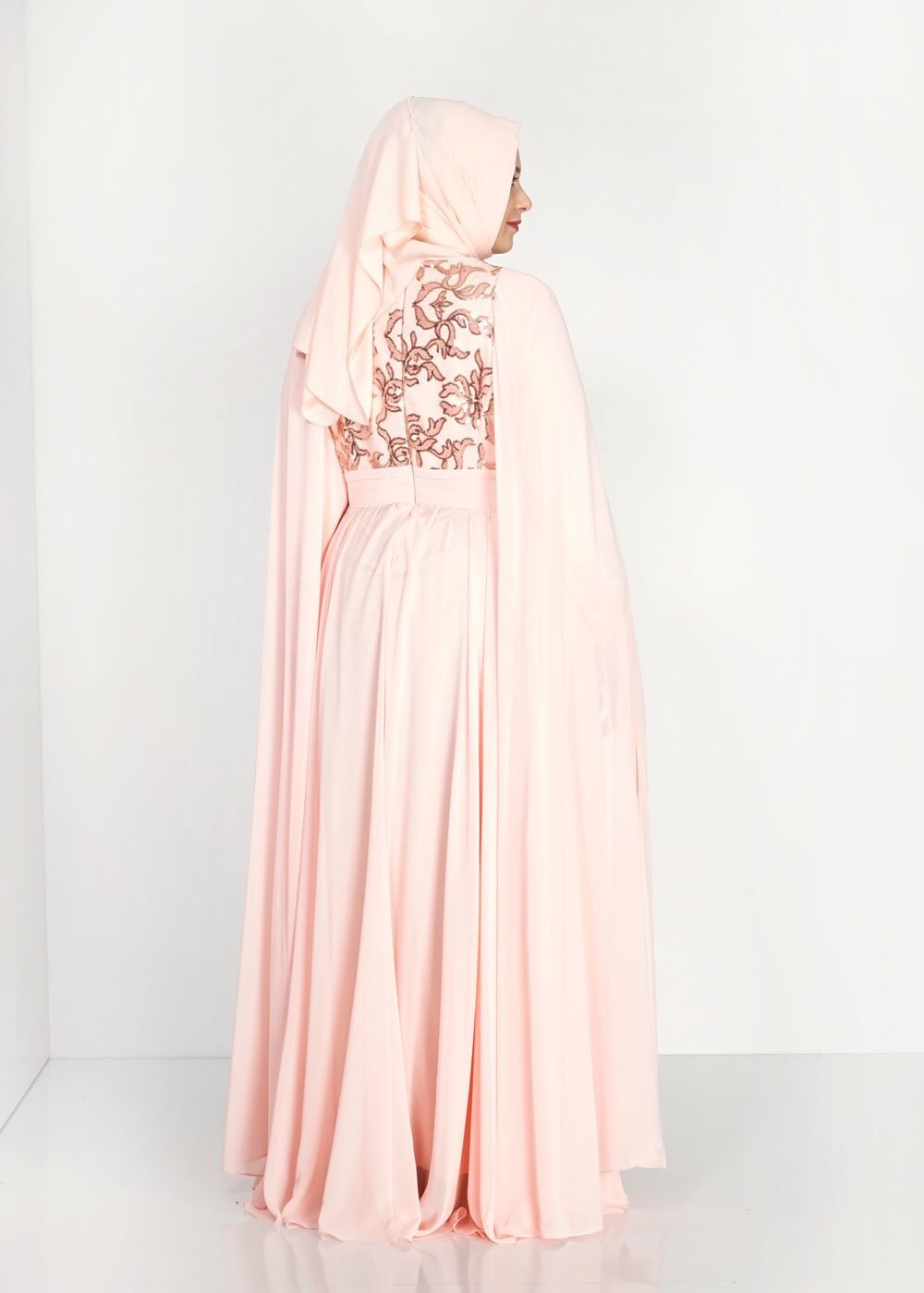 Tesettür giyim PUDRA 5015 New Multi Şifon Tesettür Abiye