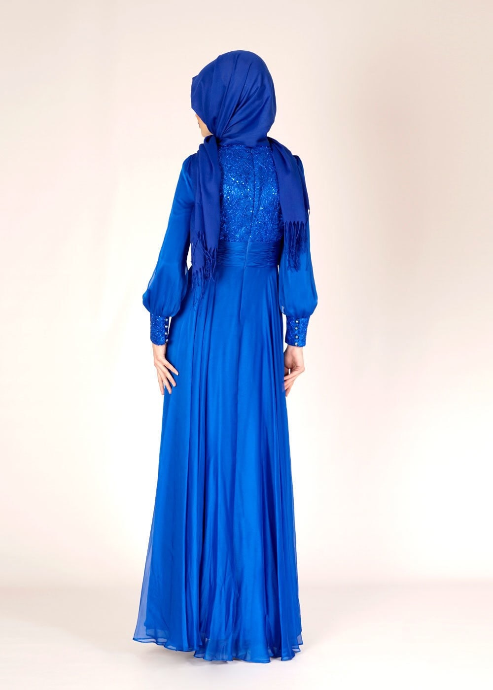 Tesettür giyim LACİVERT 5020 FRANSIZ ŞİFON ABİYE 38/42