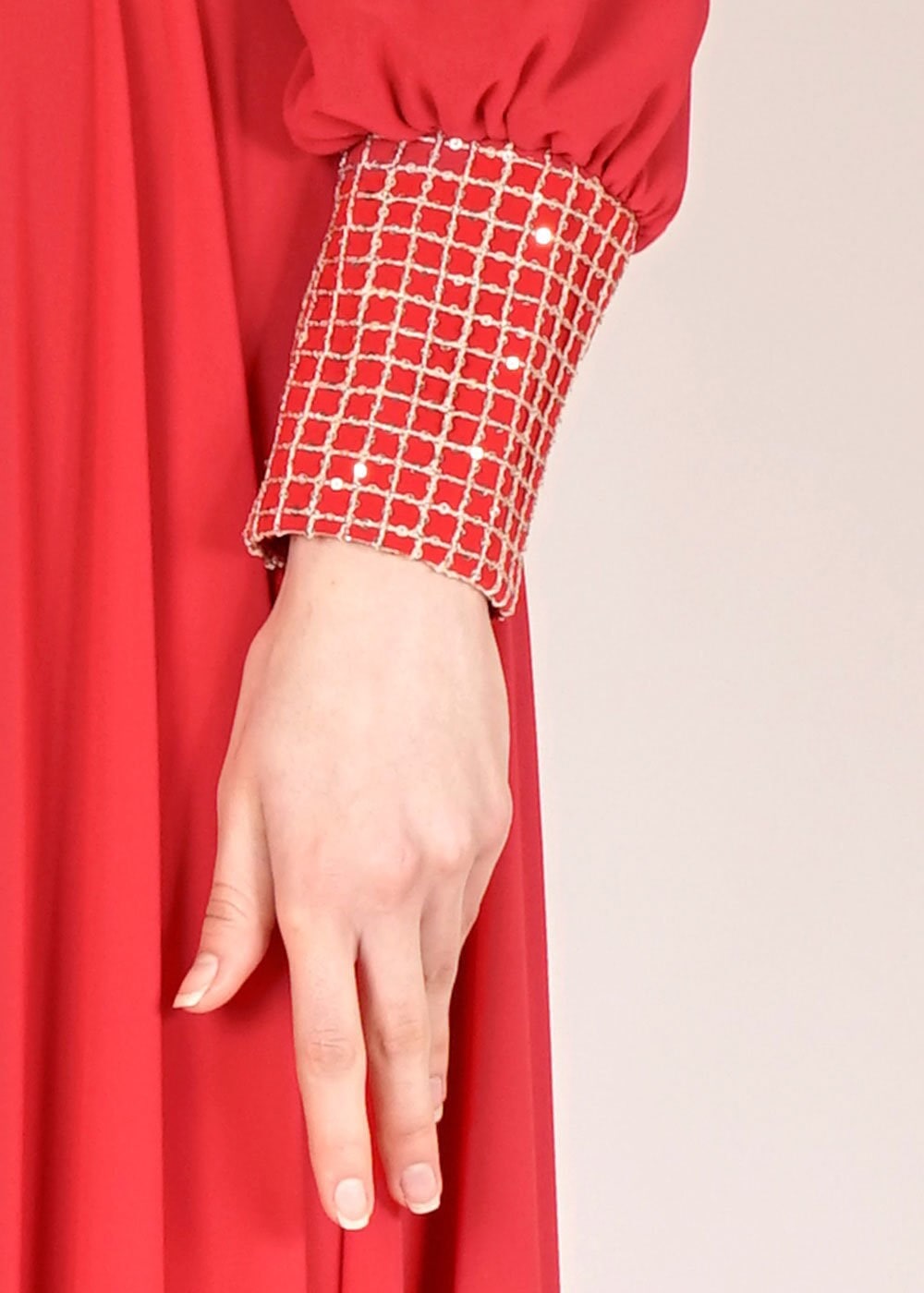 Tesettür giyim BORDO 5022 New Multi Şifon Tesettür Elbise